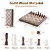 15 Inch Magnetic Wooden Chess Set with Folding Board and Chess Piece Storage Slot, Handmade Portable Travel Chess Game Sets for Kids Adults Beginner and Pros, Carry Bag, 2 Extra Queens view 2