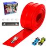 Flexible Race Track for Kids 15ft Portable Roll up Flex Track Race Cars with Suction Cups & Dual Orbits DIY Play Fun for Boys Girls Indoor Outdoor, Red view 4