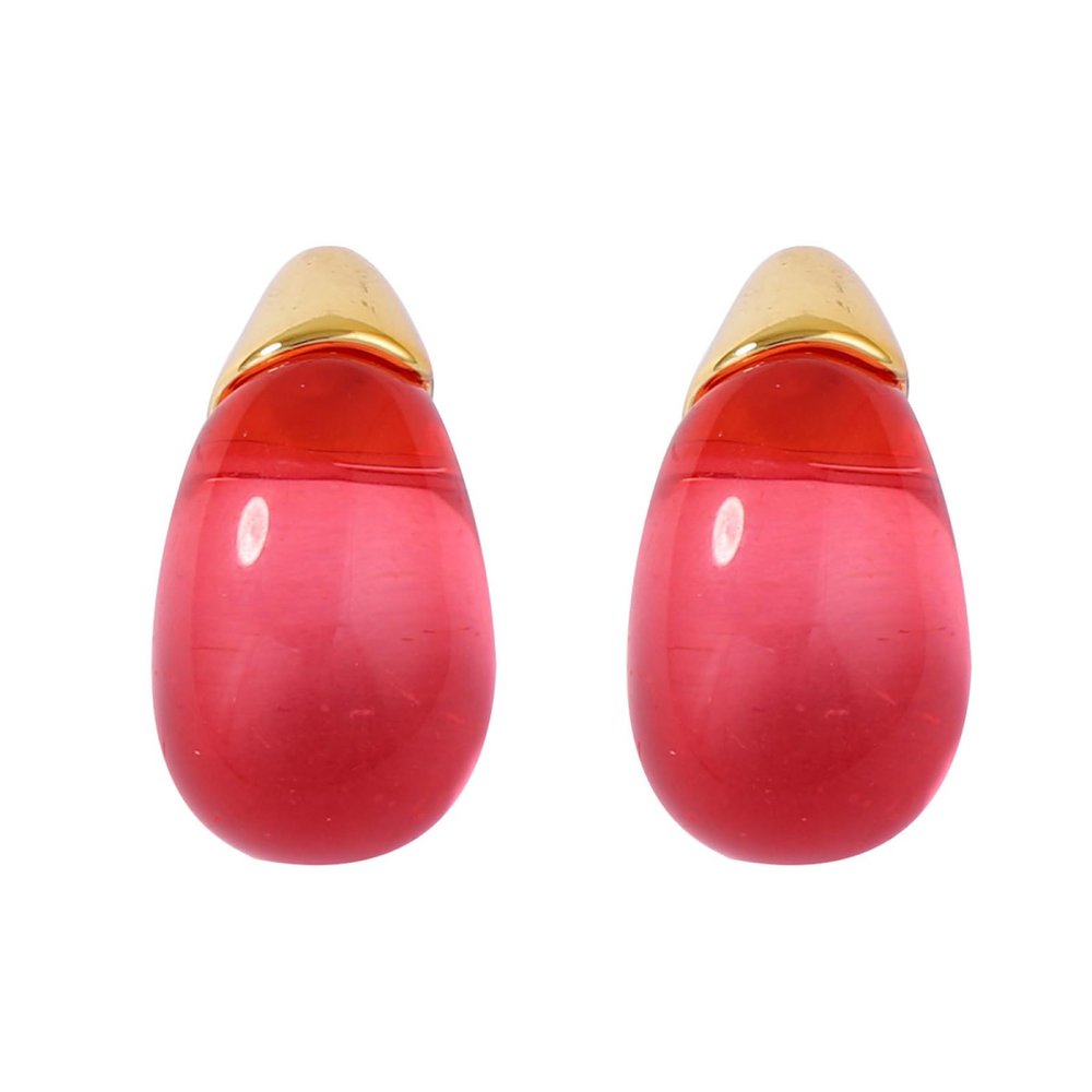 3.2 * 1.7cm Bohemian Transparent Resin Earrings Women,red,3.2 * 1.7cm