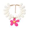 Bohemian Alloy Flower Pendant Bead Women'S Necklace,white,37+7cm view 2