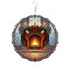 Wind Spinner Outdoor 10 Inch Glowing Fireplace with Stockings for Yard and Garden 3D Stainless Steel Wind Sculpture Unique Gift Hanging Spinner Ornament Decoration view 1