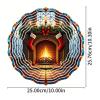 Wind Spinner Outdoor 10 Inch Glowing Fireplace with Stockings for Yard and Garden 3D Stainless Steel Wind Sculpture Unique Gift Hanging Spinner Ornament Decoration view 3