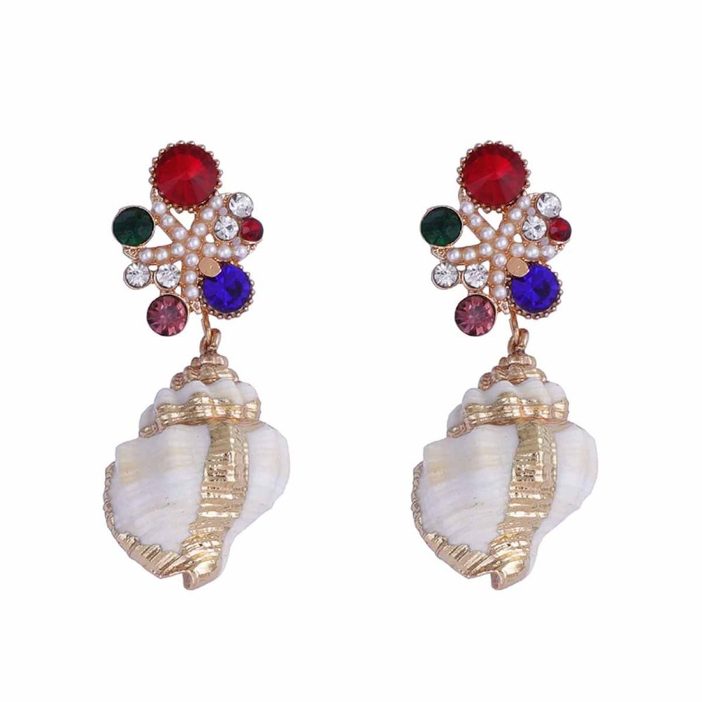 5.8 * 2.1cm Bohemian Imitation Pearl Flower Pendant,multicolored,5.8 * 2.1cm