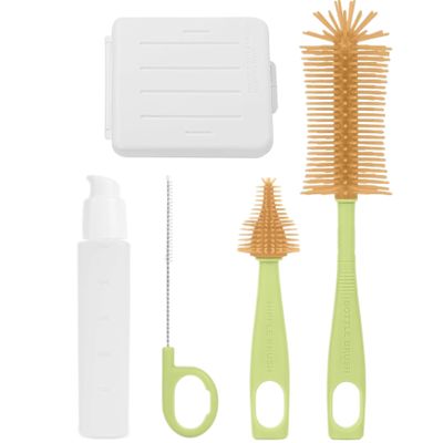 1 Set Baby Bottle Brush Food Grade Travel Bottle Cleaner Kit with Silicone Brush, Nipple, Straw, and More, Free Reusable Baby Cleaner..