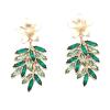 6.2 * 2.7cm Retro Leaf Style Alloy Earrings,green,6.2 * 2.7cm view 1