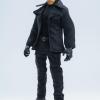 1/12 Scale Male Black Turtleneck & Trousers & Trench Coat (Includes Belt) Set for 6-inches Action Figure Body, 1/12 Man Suit Trench Coat & Shirt & Pants Outfit Clothing (Black Outfit (Includes Belt)) view 1