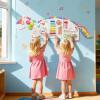 HONEY JOY Unicorn Activity Wall Busy Board Panels, 11-in-1 Wooden Sensory Wall Panel for Kids, Toddler Learning Activity Center, Ideal for Playroom Daycare Nursery Classroom Dentist Office (White) view 2