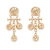 7.8 * 2.5cm Retro Alloy Geometric Concave Convex Circular Splicing Tassel Earrings,golden,7.8 * 2.5cm view 1