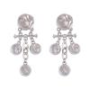 7.8 * 2.5cm Retro Alloy Geometric Concave Convex Circular Splicing Tassel Earrings,golden,7.8 * 2.5cm view 2