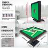 KANGYINGLE Luxury Automatic Mahjong Table with Digital LED Display, Foldable Design, Black Metal Frame, 37.8x37.8x31.86 Inches, Noiseless Mat, USB Charging, Cup Holder, Chip Drawer view 2