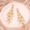 14.5 * 4.2cm Water Droplet Shaped Glass Pendant Chain Tassel Earrings,multicolored,14.5 * 4.2cm view 2