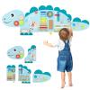 HONEY JOY Dinosaur Activity Wall Busy Board Panels, 11-in-1 Wooden Sensory Wall Panel for Kids, Toddler Learning Activity Center, Ideal for Playroom Daycare Nursery Classroom Dentist Office (Blue) view 1