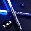 Joyyy Lightsabers Metal Hilt Dueling Light Sabers RGB 15 Color FX Sound Doubled Blade 2 in 1 Rechargeable Light Up Sword Toy for Adult Kids Birthday Thanksgiving Xmas Gift Halloween Cosplay (Silver)