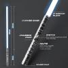Joyyy Lightsabers Metal Hilt Dueling Light Sabers RGB 15 Color FX Sound Doubled Blade 2 in 1 Rechargeable Light Up Sword Toy for Adult Kids Birthday Thanksgiving Xmas Gift Halloween Cosplay (Silver) view 3