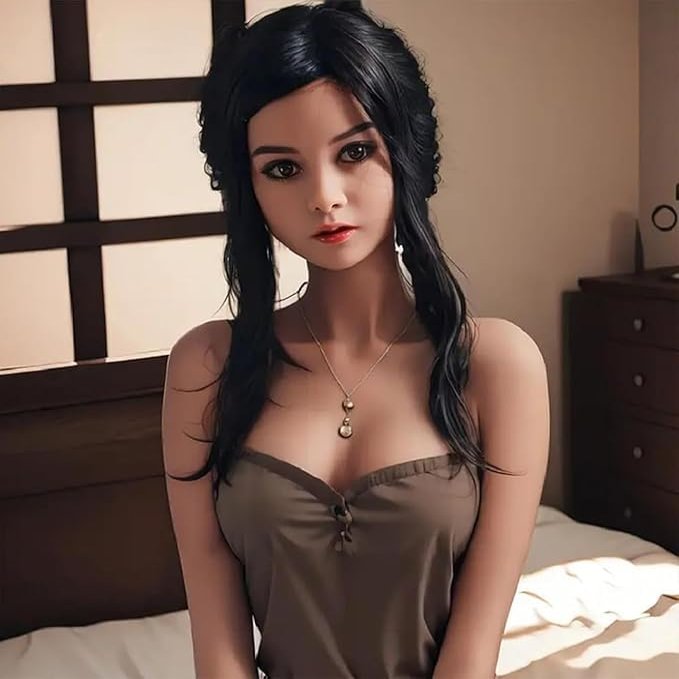 1:1 Realistic Female Action Figure, 59inch Female Figures Super Flexible Girl Body Soft Suntan Skin Middle Bust 66lbs Life Size Action Figure Collectible Doll