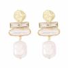 5.8 * 2.4cm Bohemian Pearl Glass Earrings For Women,white,5.8 * 2.4cm view 1