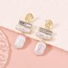 5.8 * 2.4cm Bohemian Pearl Glass Earrings For Women,white,5.8 * 2.4cm view 2