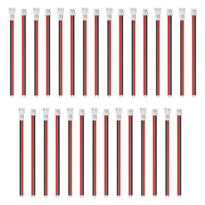 Cecicebb 15 Pairs 1.25 mm JST 2 Pin Micro Male and Female Connector Plug with 80mm Wire Cables 26AWG