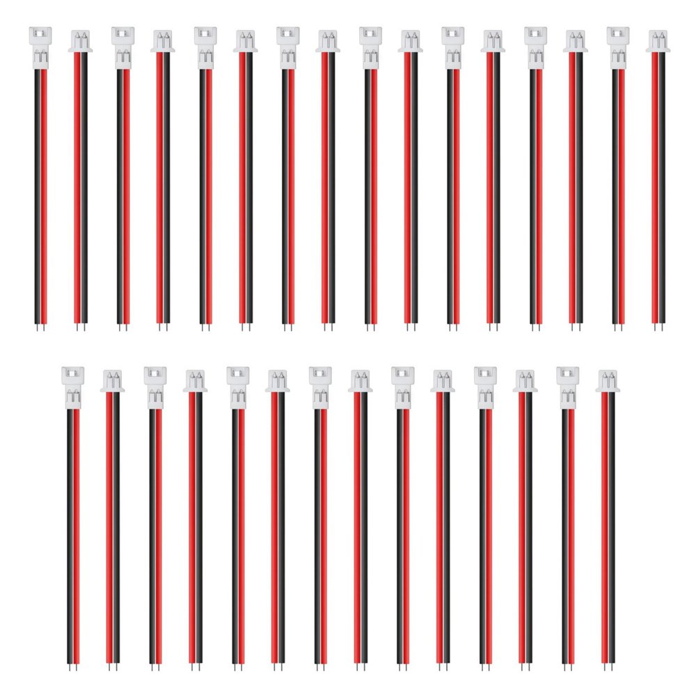 Cecicebb 15 Pairs 1.25 mm JST 2 Pin Micro Male and Female Connector Plug with 80mm Wire Cables 26AWG