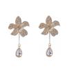 6.5 * 3.3cm Vintage Flower Droplet Pendant For Women'S Earrings ,golden,6.5 * 3.3cm view 1