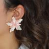 4.7cm Bohemian Alloy Enamel Double-Layer Flower Earrings,white,4.7cm view 3