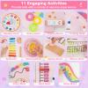 HONEY JOY Unicorn Activity Wall Busy Board Panels, 11-in-1 Wooden Sensory Wall Panel for Kids, Toddler Learning Activity Center, Ideal for Playroom Daycare Nursery Classroom Dentist Office (Pink) view 4