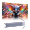 DISUOFEART Playmat for MTG & Magic: The Gathering, 28x16 inch Non-Slip TCG Game Mat for Commander, Baby Elephant with Rainbow Ears Card Game Table Mat view 1