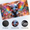 DISUOFEART Playmat for MTG & Magic: The Gathering, 28x16 inch Non-Slip TCG Game Mat for Commander, Baby Elephant with Rainbow Ears Card Game Table Mat view 3