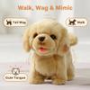 CU-MATE Electronic Walking Dog Toy, Interactive Plush Golden Retriever Puppy, Realistic Interactive Pet Toy Dog, Walking, Barking, Wagging Tail & Talking, Present Gifts for 3+ Year view 3