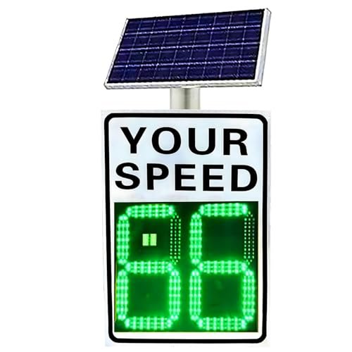 Solar Powered Radar Speed Limit Sign, LED Display for Highways & Speed-Limited Roads, 600mm x 900mm, Includes Accessories for Enhanced Safety & Visibility
