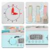 EHJRE Playset Pretend Play Birthday Gift Window Display Wooden Play Kitchen, Blue Set A view 3
