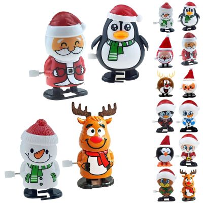4PCS Christmas Wind Up Figurines for Kids  Christmas Stocking Stuffers, Mini Xmas Clockwork Figurine Assortment, Santa & Tree Wind Up Chain Figures, Goody Bag Fillers for Kids Party Favors Birthday
