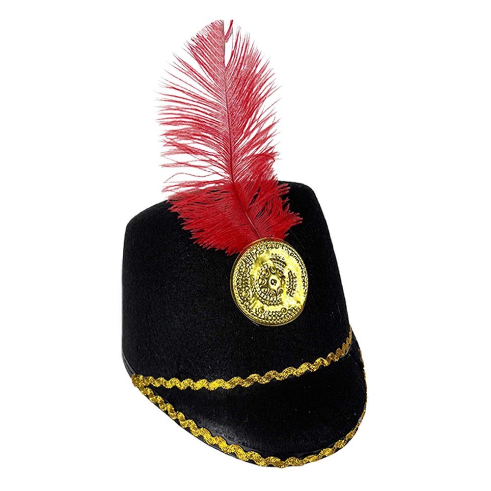Apujent Nutcracker Hat, Feathered Knight Hat, Soldier Marching Band Major Top Hats Costume Accessory For Christmas Cosplay Carnival Party Dress-Up Event Role Play Band Performance Ceremonial Hats