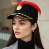 Apujent Nutcracker Hat, Feathered Knight Hat, Soldier Marching Band Major Top Hats Costume Accessory For Christmas Cosplay Carnival Party Dress-Up Event Role Play Band Performance Ceremonial Hats view 3