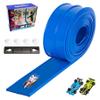 Flexible Race Track for Kids 15ft Portable Roll Up Flex Track with Suction Cups Dual Orbits DIY Toy Car Set for Boys Girls Indoor Outdoor Creative Racing Play Blue view 2