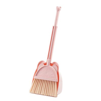 KiBcsLic Household Mini Kids Broom and Dustpan Set, Cleaning Sweeping Play Set, Educational Toys Mini Dustpan and Broom for Children for Girls Age 3-6, Pink