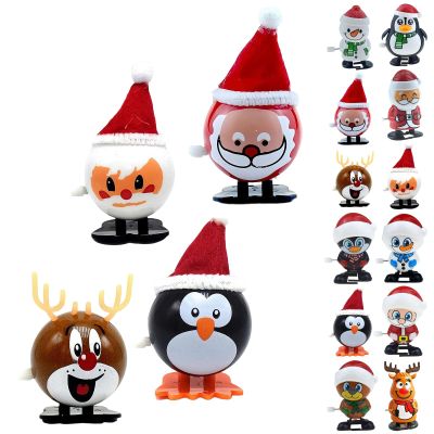 4PCS Christmas Wind Up Figurines for Kids  Christmas Stocking Stuffers, Mini Xmas Clockwork Figurine Assortment, Santa & Tree Wind Up Chain Figures, Goody Bag Fillers for Kids Party Favors Birthday