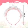 Bremorou Princess Tiara Crown Headband Pink Tulle Bow Tiara Headband Fairy Crown For Birthday Party Tiaras And Crowns Cosplay Fairy Costume Accessories view 2