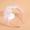 Bremorou Princess Tiara Crown Headband Pink Tulle Bow Tiara Headband Fairy Crown For Birthday Party Tiaras And Crowns Cosplay Fairy Costume Accessories view 4
