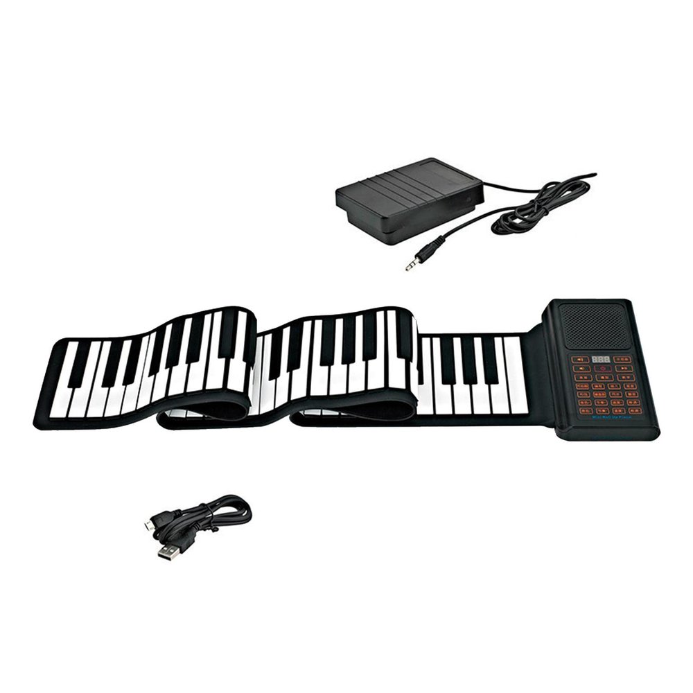 KiBcsLic 88 Keys Roll Up Flexible Piano with LED Display Portable Digital Music Piano