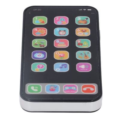 Drfeify Kids Interactive Cell Phone Toy Educational Children Over 3 Years Old Baby Mobile Learning Phone for Role Playing and Fun, Plastic Material (English Black)