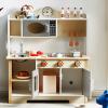 Greensen Wooden Play Kitchen Toddler Kitchen Playset Kids with Oven Stove Sink & Accessories for Girls Boys Ages 3+ (68 * 26.5 * 85cm) view 1