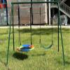 Heavy Duty Metal Swing Set Frame, Dark Green Outdoor Swing Stand for Backyard, Universal Double Hammock & Swing Seat Holder, Rust- Playground Structure (79in L x 75in W x 55in H) view 2