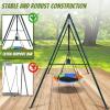 Heavy Duty Metal Swing Set Frame, Dark Green Outdoor Swing Stand for Backyard, Universal Double Hammock & Swing Seat Holder, Rust- Playground Structure (79in L x 75in W x 55in H) view 4