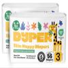 DYPER - Pack of 2 Baby Diapers Size 3 (56 Count) - Leak Proof, Plant Based, Hypoallergenic & Ultra Absorbent Disposable Diaper for Day & Overnight, Skin-Friendly Comfort Size 3 Diapers (16-28 lbs) view 1