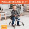 YBIKE Pewi Walking Toddler Ride On Toys - from Baby Walker to Toddler Balance Bike for Ages 9 Months to 3 Yrs, Durable Walking Buddy Push Toy, Comfortable, Indoor & Outdoor, Up to 44 Lbs, Gray view 3