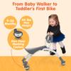 YBIKE Pewi Walking Toddler Ride On Toys - from Baby Walker to Toddler Balance Bike for Ages 9 Months to 3 Yrs, Durable Walking Buddy Push Toy, Comfortable, Indoor & Outdoor, Up to 44 Lbs, Gray view 4