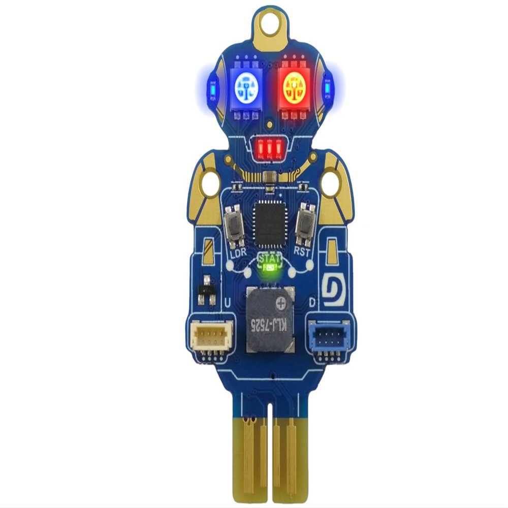 Ghizzy - USB Programmable LED Character  Control with Python in Minutes | RGB Eyes, Sound, Button | No Setup | Works with MicroBlocks, Javascript, C# & More