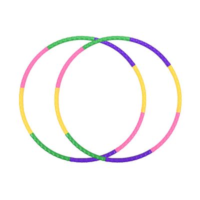 2-Pack Kids Exercise Hoops for Ages 3-5, 58cm 8-Section Detachable & Adjustable Fitness Hoops, Lightweight Play Circle for Indoor Outdoor Active Games, Gift for Toddlers Girls Boys