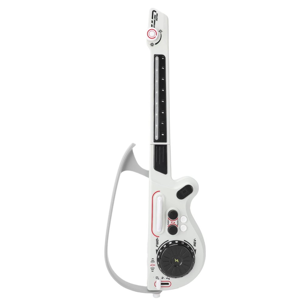 Asixxsix Stringless Smart Guitar, Portable Foldable Guitars for All Skill Levels, Built in Effects & Bluetooth, Musical Toy Guitar for Girls, Boys, Toddlers Christmas Birthday Gift (White)